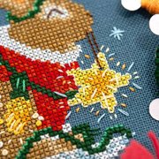 Rabbit's Bright Winter Night Ornament - Cross Stitch Pattern, different perspective #2. Select this picture to zoom in