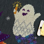 Spook-tacular Party - Halloween Cross Stitch Pattern, different perspective #1. Select this picture to zoom in