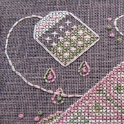 Topsy-Turvy Tea - Cross Stitch Pattern, different perspective #2. Select this picture to zoom in