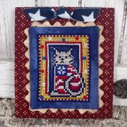 PatriotiCat Mini - Patriotic Cross Stitch Pattern, different perspective #1. Select this picture to zoom in
