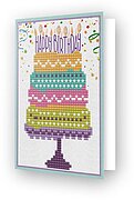 Happy Birthday Cake - Diamond Embroidery Greeting Card Kit