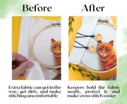 Wooden Cats - Magnetic Fabric Keepers (2pcs)