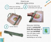 Mint Flowers - Cross Stitch Project Roll