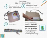 Pink Flowers - Cross Stitch Project Roll