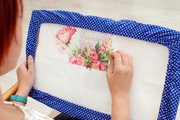 Blue Polka Dot Fabric Grime Guard 11" x 17"