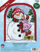 Snowman & Child - Christmas Plastic Canvas Kit