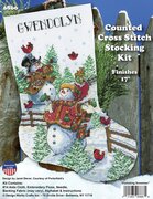 Frolicking Snowman - Christmas Cross Stitch Kit