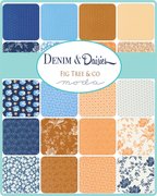 Denim Daisies Eyelet - Daisy Midnight Jean - Quilt Fabric