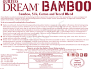 Dream Bamboo - Twin - Quilt Batting