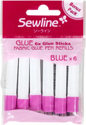 Sewline Fabric Water Soluble Blue Glue Pen Refill Pack of 6
