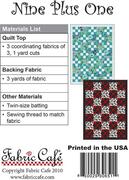 Nine Plus One - Quilt Pattern