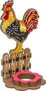 Easter Rooster - Easter Egg Stand Ornament Wooden Bead Kit, different perspective #1. Select this picture to zoom in