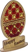Easter Egg - Happy Easter Red - Ornament Wooden Bead Kit, different perspective #1. Select this picture to zoom in