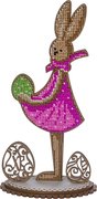 Easter Bunny Lady - Ornament Wooden Bead Kit, different perspective #2. Select this picture to zoom in