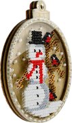 Snowman - Christmas Ornament Wooden Bead Kit, different perspective #1. Select this picture to zoom in