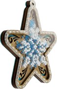 Snowy Star - Christmas Ornament Wooden Bead Kit, different perspective #1. Select this picture to zoom in