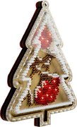 Tree With Rowan Berries - Christmas Ornament Wooden Bead Kit, different perspective #1. Select this picture to zoom in