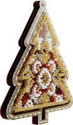 Folk Christmas Tree - Ornament Wooden Bead Kit, different perspective #1. Select this picture to zoom in