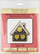 White Window House - Christmas Ornament Wooden Bead Kit, different perspective #1. Select this picture to zoom in