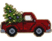 Red Car - Christmas Wooden Bead Kit, different perspective #1. Select this picture to zoom in