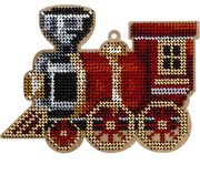 Holiday Train - Christmas Ornament Wooden Bead Kit, different perspective #1. Select this picture to zoom in