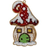 Fairy House - Christmas Ornament Wooden Bead Kit, different perspective #1. Select this picture to zoom in