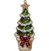 Tree In A Pot - Christmas Ornament Wooden Bead Kit, different perspective #1. Select this picture to zoom in