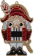 Nutcracker - Christmas Ornament Wooden Bead Kit, different perspective #1. Select this picture to zoom in