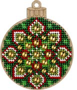 Emerald Tale Ball - Christmas Ornament Wooden Bead Kit, different perspective #1. Select this picture to zoom in