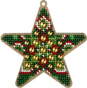 Emerald Tale Star - Christmas Ornament Wooden Bead Kit, different perspective #1. Select this picture to zoom in