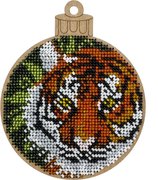 Jungle Tiger - Christmas Ornament Wooden Bead Kit, different perspective #1. Select this picture to zoom in