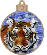 Sunset Tiger - Christmas Ornament Wooden Bead Kit, different perspective #1. Select this picture to zoom in