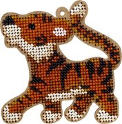 Little Tiger Cub - Christmas Ornament Wooden Bead Kit, different perspective #1. Select this picture to zoom in