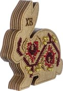 Box-Bunny #3 Double-Sided - Ornament Wooden Bead Kit, different perspective #1. Select this picture to zoom in