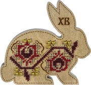 Box-Bunny #3 Double-Sided - Ornament Wooden Bead Kit, different perspective #2. Select this picture to zoom in