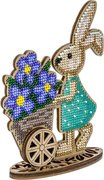 Bunny With Cart - Ornament Wooden Bead Kit, different perspective #1. Select this picture to zoom in