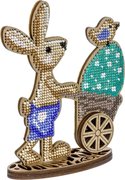 Bunny With Trolley - Ornament Wooden Bead Kit, different perspective #1. Select this picture to zoom in