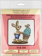 Bunny With Trolley - Ornament Wooden Bead Kit, different perspective #2. Select this picture to zoom in
