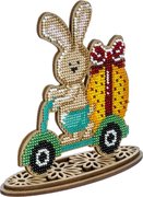 Bunny On Scooter - Ornament Wooden Bead Kit, different perspective #1. Select this picture to zoom in