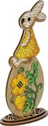 Bunny Girl on Egg - Easter Ornament Wooden Bead Kit, different perspective #1. Select this picture to zoom in