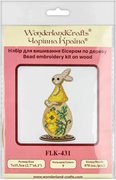 Bunny Girl on Egg - Easter Ornament Wooden Bead Kit, different perspective #2. Select this picture to zoom in