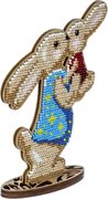 Mama Bunny with Baby - Easter Ornament Wooden Bead Kit, different perspective #1. Select this picture to zoom in