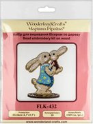 Mama Bunny with Baby - Easter Ornament Wooden Bead Kit, different perspective #2. Select this picture to zoom in