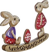Bunnines in the Meadow - Rocking Ornament Wooden Bead Kit, different perspective #1. Select this picture to zoom in