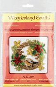 Wreath With Bird - Christmas Ornament Wooden Bead Kit, different perspective #1. Select this picture to zoom in