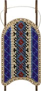 Blue and Red Sled - Christmas Ornament Wooden Bead Kit, different perspective #1. Select this picture to zoom in