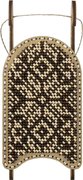 Cream and Brown Sled - Christmas Ornament Wooden Bead Kit, different perspective #1. Select this picture to zoom in