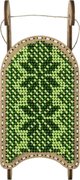 Bright Green Sled - Christmas Ornament Wooden Bead Kit, different perspective #1. Select this picture to zoom in