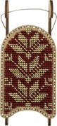Golden Red Sled - Christmas Ornament Wooden Bead Kit, different perspective #1. Select this picture to zoom in