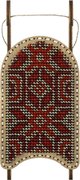 Dark Red Sled - Christmas Ornament Wooden Bead Kit, different perspective #1. Select this picture to zoom in